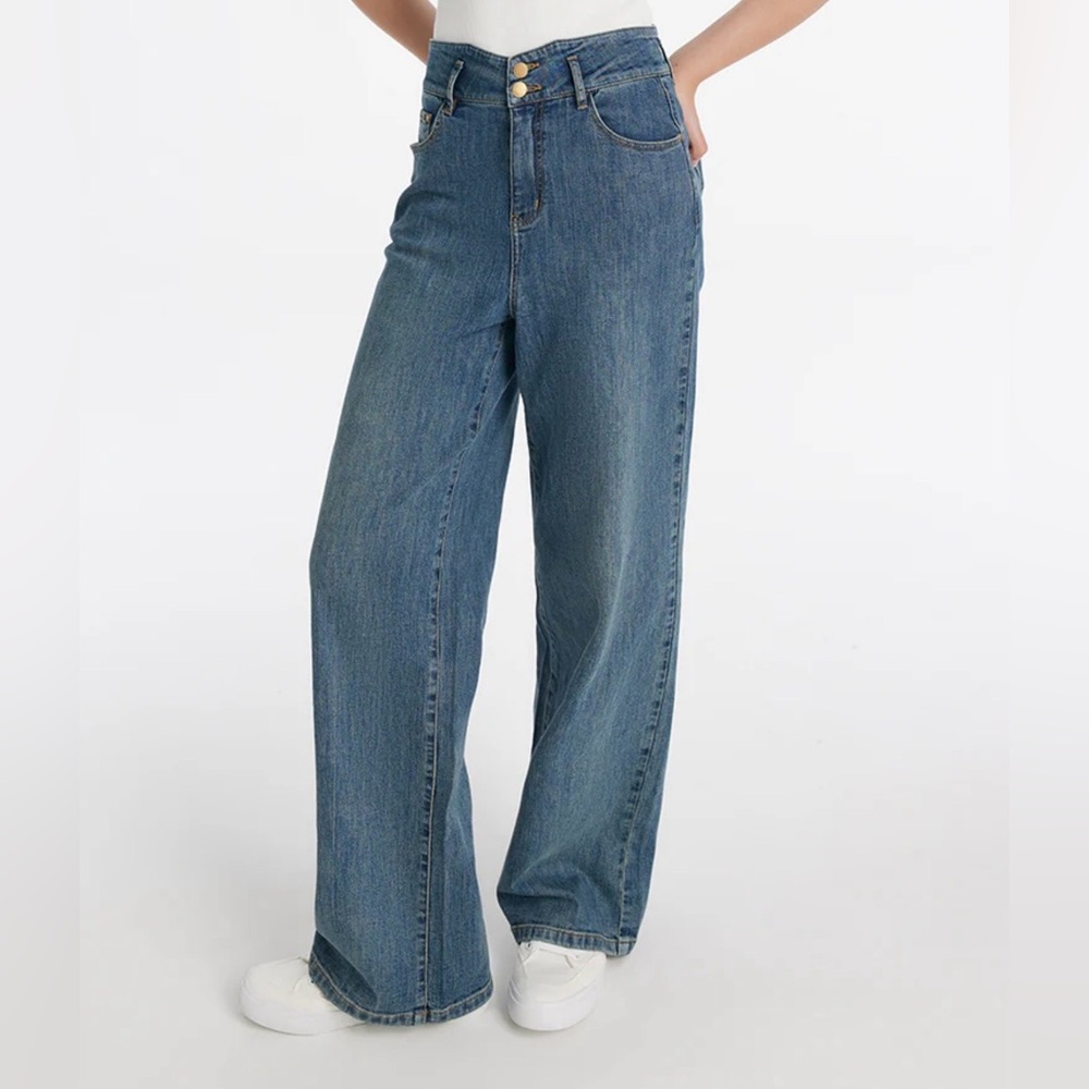 GOELIA High-Waisted Loose Straight Full Length Women Jeans
